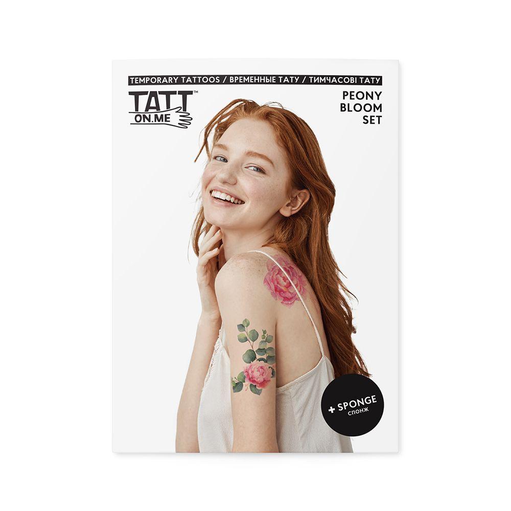 Тимчасові тату TATTon.me Peony Bloom set, фото 1