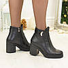 Черевики жіночі шкіряні на стійкому каблуці, фото 3