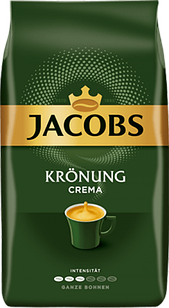 Кава в зернах Jacobs Kronung Crema, 1000 г, Голландія, середнього обсмажування