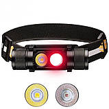 Налобний ліхтар Boruit D25 LR з Червоним світлом (500LM, USB-C, Red led, 18650), Без батареї, фото 3