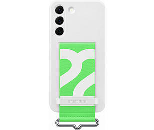 Оригінальний чохол Samsung Silicone Cover with Strap White для Galaxy S22 SM-S901