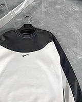 Кофти чоловічі флісові унісекс Nike Чоловіча кофта флісова спортивна Найк біла, Красива кофта спорт тепла
