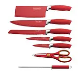 Набір ножів з нержавіючої сталі на прозорі підставці Royalty Line RL-RED8-W з точилом і ножицями, фото 3
