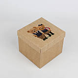 Крафт Коробка Подарункова Тедді 150*150*130 мм Дитяча Коробка для іграшок сувенірів, фото 6