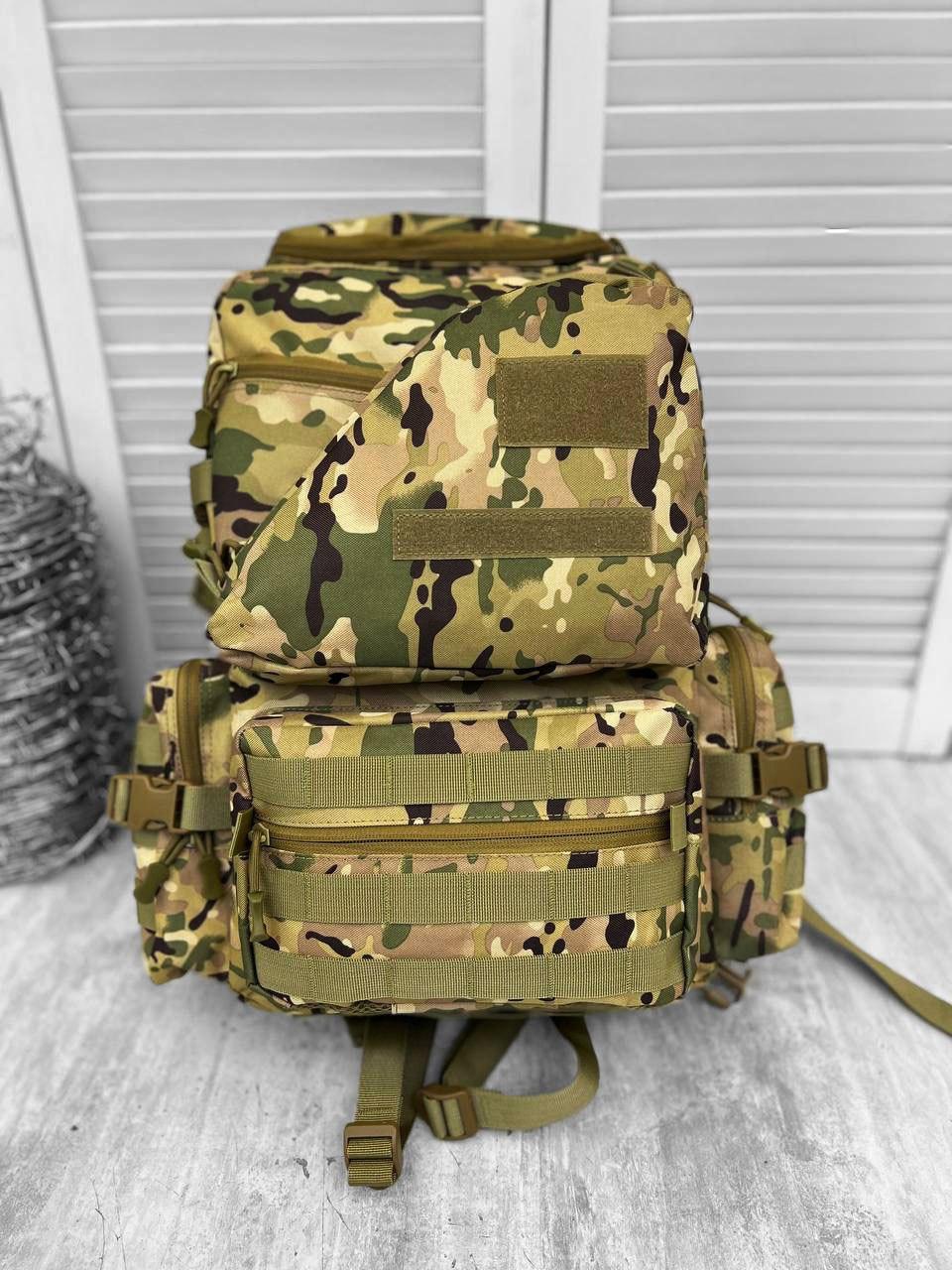 Штурмовой рюкзак мультикам 45л Supervisor, военный рюкзак всу с системой Молли 55х35х22 см - фото 5 - id-p2078071536