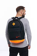 Міський рюкзак зі шкіряним помаранчевим дном чорного кольору водостійкий kiten