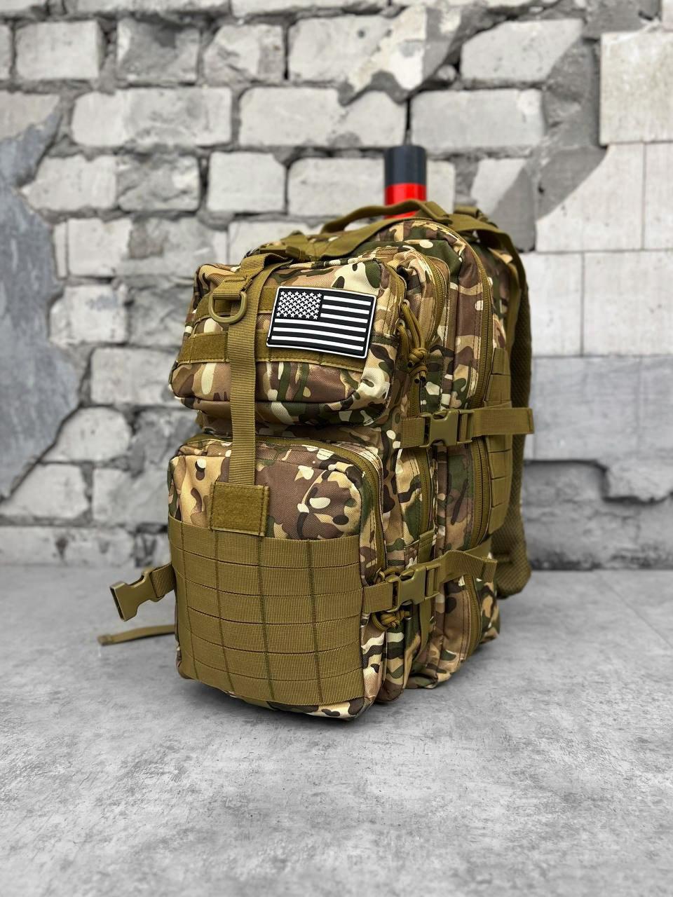 Военный походный рюкзак Silver Knight 45л мультикам, камуфляжный рюкзак с системой Molle 50х30х30 см - фото 5 - id-p2078067202