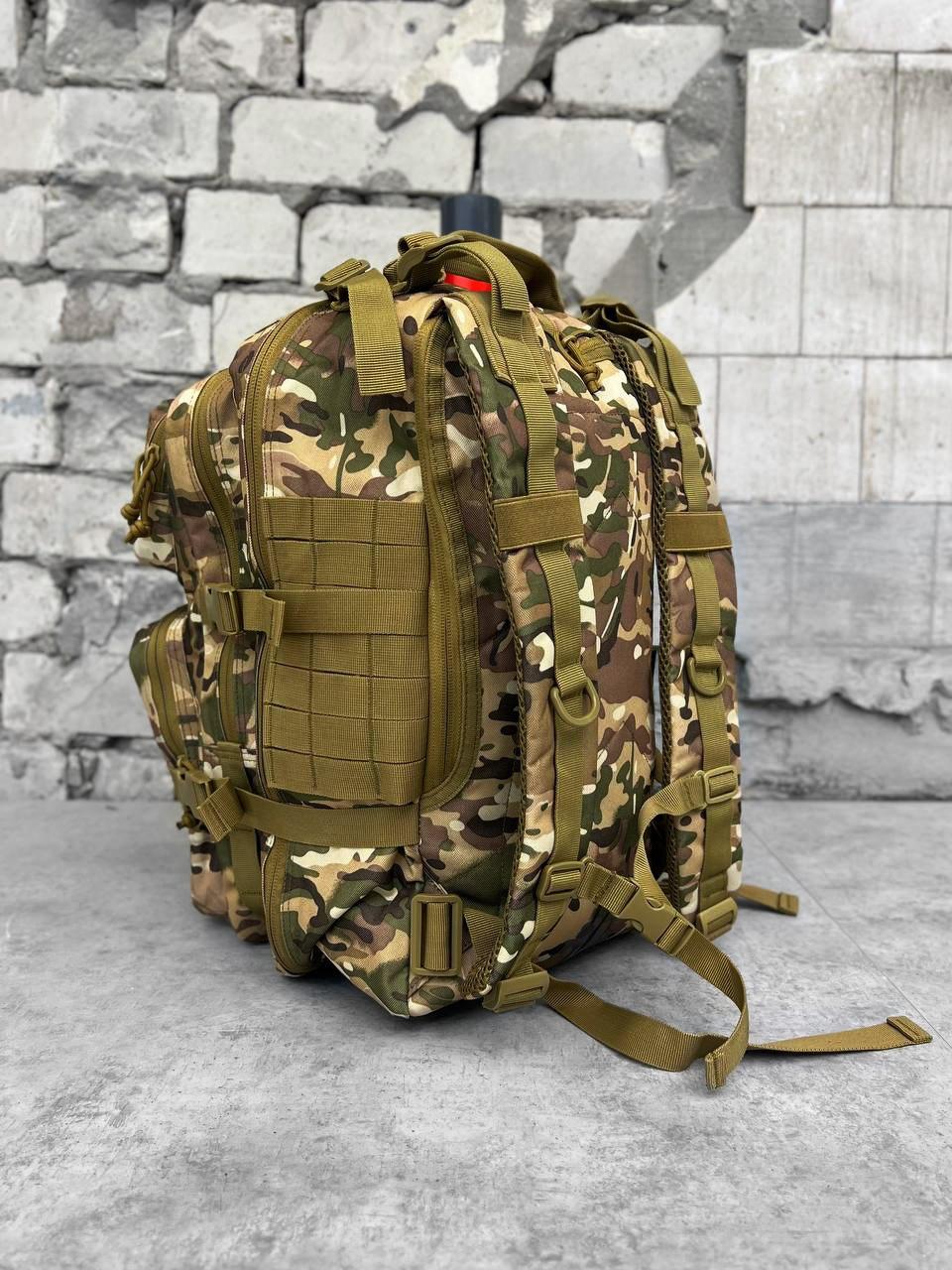 Военный походный рюкзак Silver Knight 45л мультикам, камуфляжный рюкзак с системой Molle 50х30х30 см - фото 7 - id-p2078067202