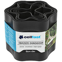 Бордюр садовий хвилястий 15 см х 9 м чорний Cellfast