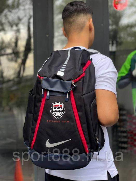 Чорний баскетбольний рюкзак Nike USA Basketball Elite з повітряними подушками спортивний