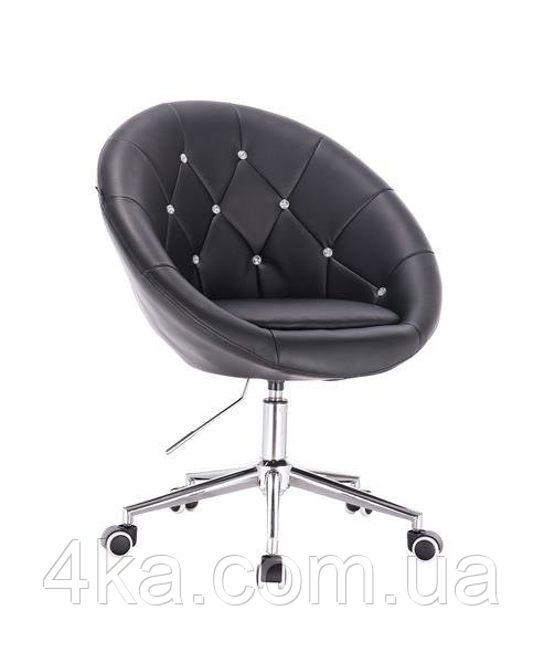 Крісло на колесах зі стразами HC8516СK, чорне, фото 1