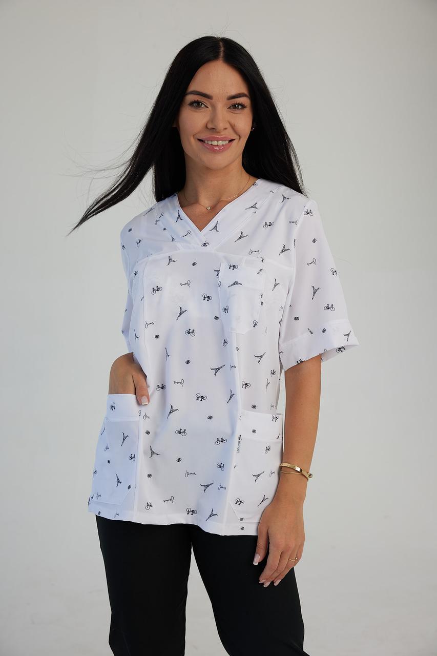 Жіноча медична куртка топ Подолянка вежа - Одяг косметолога