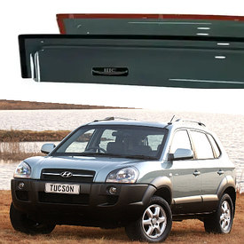 Дефлектори вікон вітровики для авто Hyundai Tucson 2004-2010 (скотч) HIC