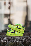 Чоловічі / жіночі кросівки Nike Air Force 1 Low x Off-White Volt, унісекс зелені кросівки найк аір форс офф вайт лов аїр, фото 2