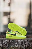 Чоловічі / жіночі кросівки Nike Air Force 1 Low x Off-White Volt, унісекс зелені кросівки найк аір форс офф вайт лов аїр, фото 3