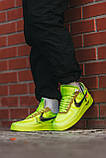 Чоловічі / жіночі кросівки Nike Air Force 1 Low x Off-White Volt, унісекс зелені кросівки найк аір форс офф вайт лов аїр, фото 8