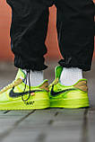 Чоловічі / жіночі кросівки Nike Air Force 1 Low x Off-White Volt, унісекс зелені кросівки найк аір форс офф вайт лов аїр, фото 9
