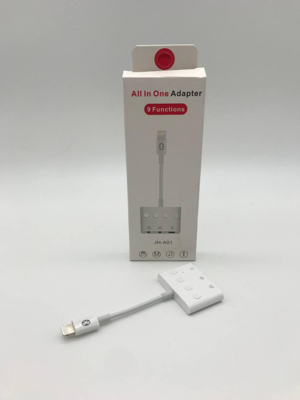 Перехідник JH-A01 для iPhone 9 Functions (1 Lightning, 2 AUX)