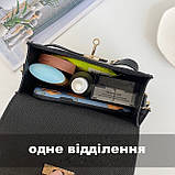 Дефект! Жіноча сумка крос-боді на ремінці чорна, фото 8