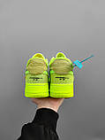 Чоловічі / жіночі кросівки Nike Air Force 1 Low Off-White Volt, унісекс зелені кросівки найк аір форс офф вайт лов, фото 4
