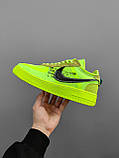 Чоловічі / жіночі кросівки Nike Air Force 1 Low Off-White Volt, унісекс зелені кросівки найк аір форс офф вайт лов, фото 6
