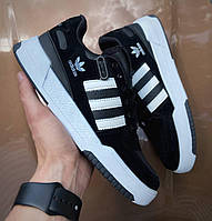 Стильні чоловічі кросівки Adidas Forum Low Black White 40-44