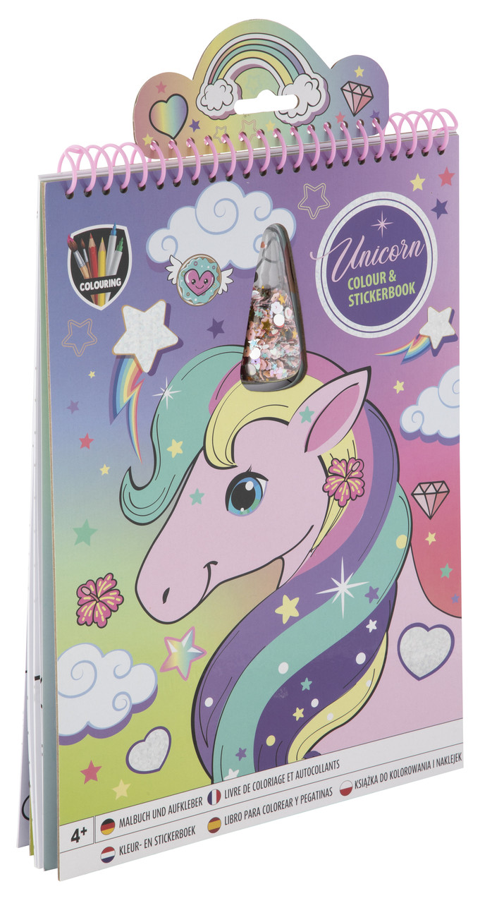 Розмальовка з наклейками Unicorn 16 сторінок GRAFIX, фото 1