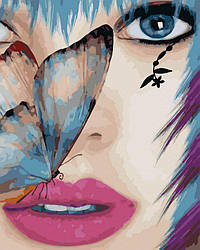 Картина за номерами Дівчина з метеликом (NIK-N597) 40 х 50 см