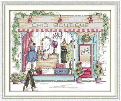 Набір для вишивання за нанесеною на канву схемою "Chic Boutique ". AIDA 14CT printed 31*26 см