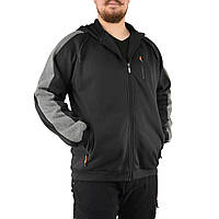 Толстовка чоловіча з капюшоном на блискавці Кофта спортивна трикотажна Чорний M