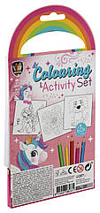 Міні набір для розфарбовування Єдиноріг + 5 олівців GRAFIX