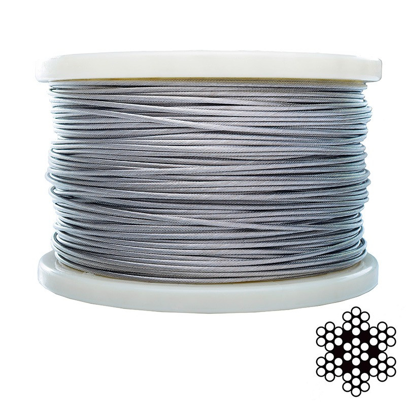 Трос нержавіючий 2 мм (6х7+1х7) 50м