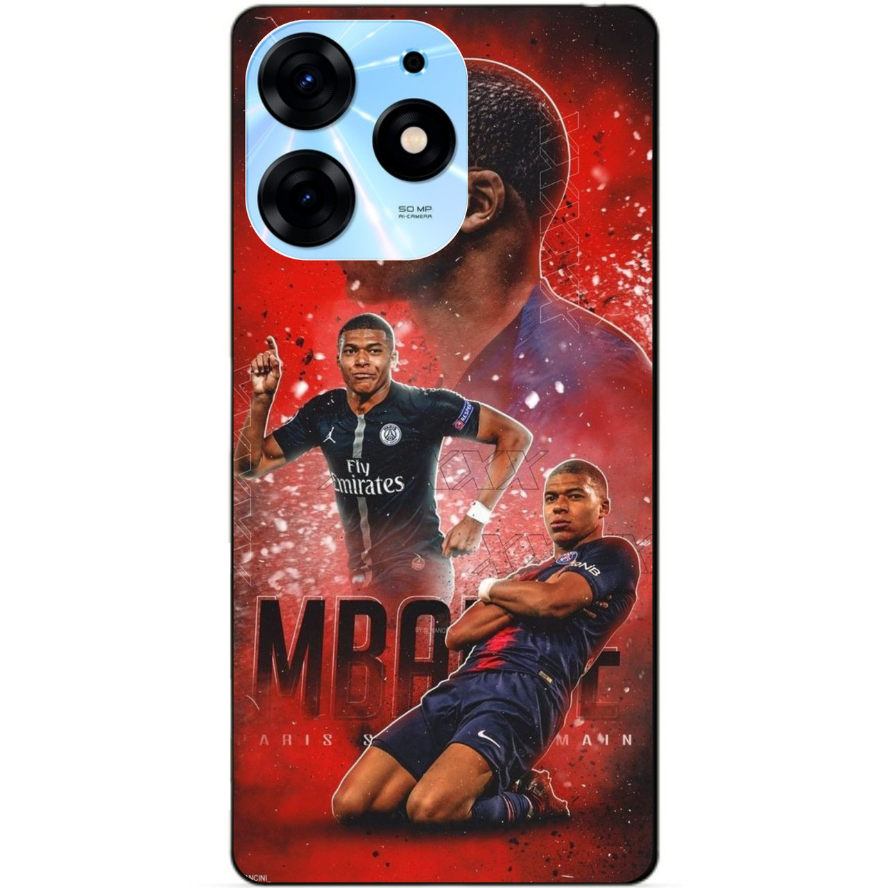 Силіконовий бампер чохол для Tecno Spark 10 Pro з малюнком Мбаппе ПСЖ Mbappe