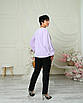Жіноча блуза з об'ємними рукавами Татті бузкова, стильна ділова однотонна блузка, фото 3