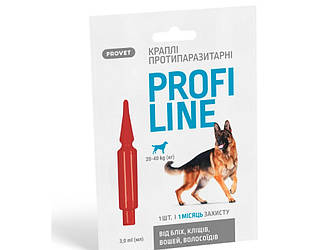 Provet ProFiline Краплі від бліх та кліщів для собак 20-40 кг (інсектоакарицид) 1 піпетка