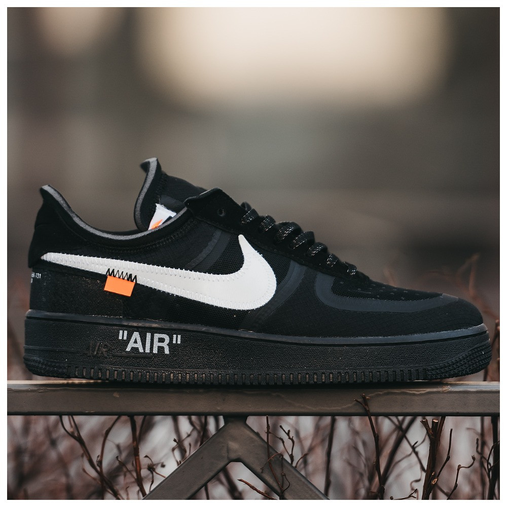 Чоловічі кросівки Nike Air Force 1 Low x Off-White Black, чорні кросівки найк аір форс офф вайт лов аїр, фото 1