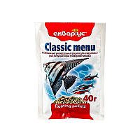 Корм для рыб Аквариус Classic Menu плавающие пеллеты 40 г