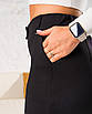 Жіночі брюки палаццо Азоріна плотні чорні, стильні широкі штани із завищеною талією, фото 7