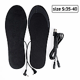 Устілки з підігрівом від USB 35-40 і 41-46 підрізні. Теплі зимові устілки. Термоустілки, фото 8