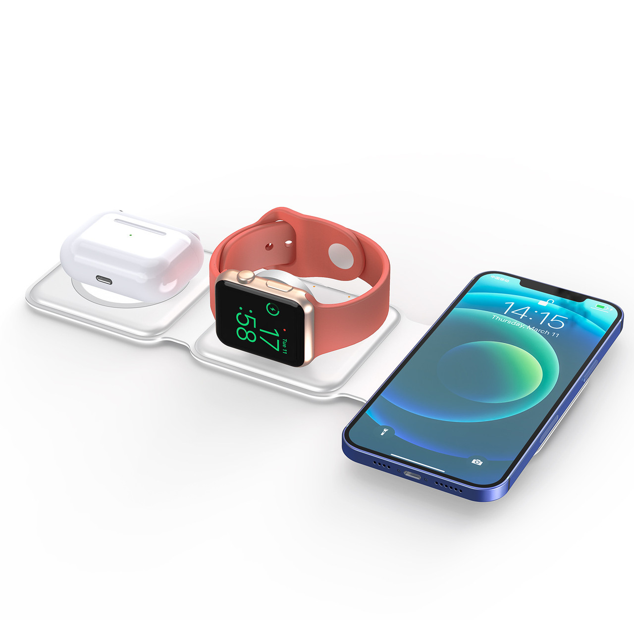 Бездротова зарядка MagSafe X-World 6061 QI док-станція для iPhone Apple Watch AirPods для айфона
