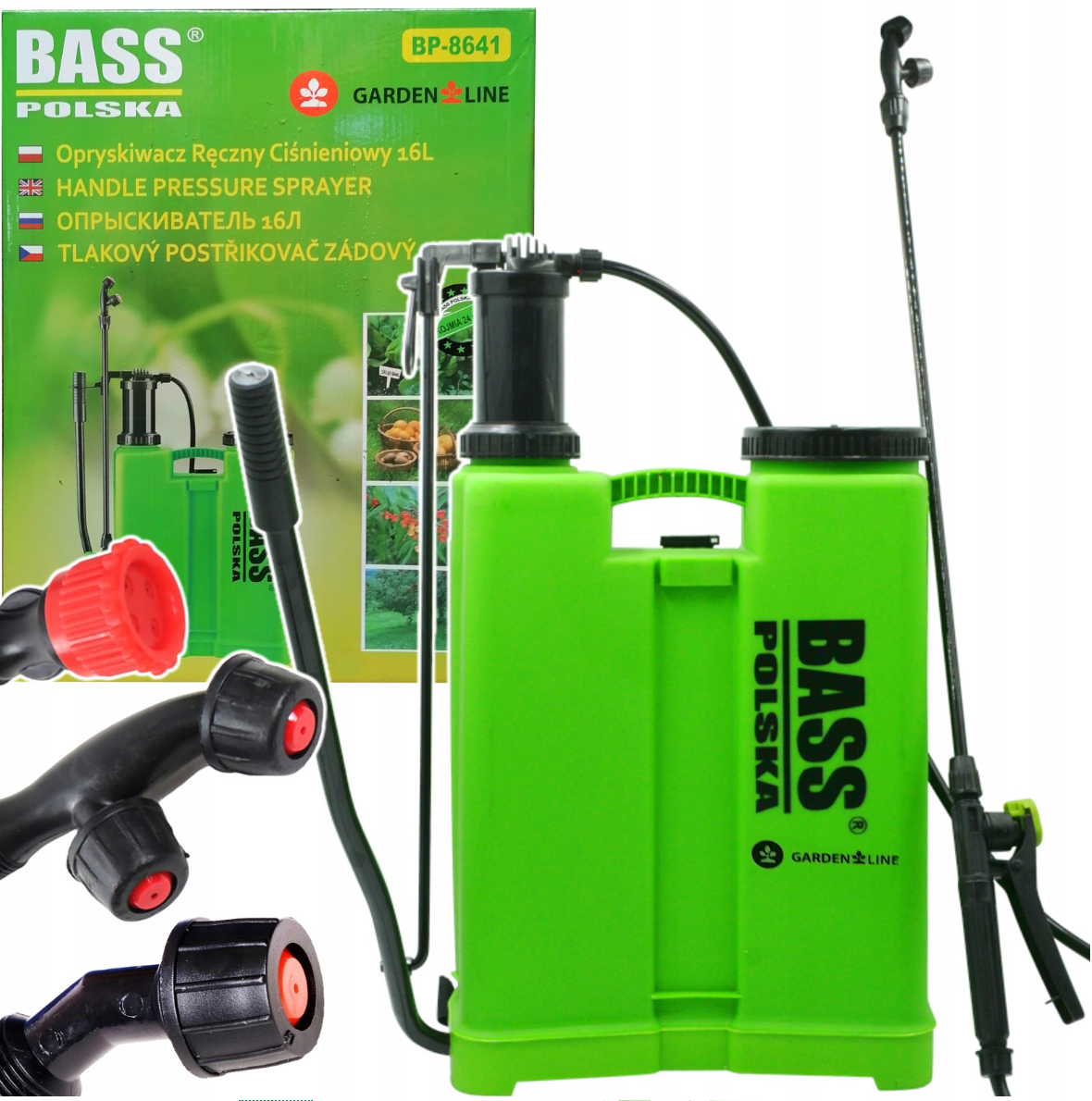 Обприскувач ручний, напірний, 16л, плечовий Bass Polska 8641, фото 1