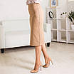 Жіноча спідниця демісезонна однотонна з костюмної тканини Агнес колір бежевий розміри 48 - 60, фото 6