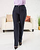 Жіночі класичні брюки Ширлі сині, офісні брюки 54, фото 4
