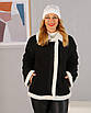 Куртка замшева чорна на хутрі, жіноча зимова куртка-дублянка із еко-замші, фото 5