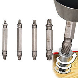 Набір біт для викручування шурупів 4шт EASY OUT / Мітчики / Екстрактори для гвинтів / Свердло