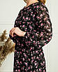 Жіноча шифонова літня сукня Белла чорна з рожевим 44/46, фото 6