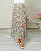 Жіноча спідниця Ліна шифон беж в квіточку №2, стильна літня шифонова спідниця міді, фото 6