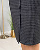 Жіноча спідниця ділова пряма зі шліцею Любава сіра в клітку, спідниця-олівець, фото 10