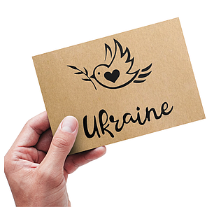 Етикетка крафт 150x100 мм "Ukraine Bird" (100 шт/рулон) самоклеюча, фото 2