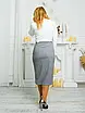 Жіноча пряма спідниця Мая молочна, сіра, щільна костюмна тканина на підкладці, довжина 66 см, 44,46,48,50,52,54р 48, сірий, фото 6